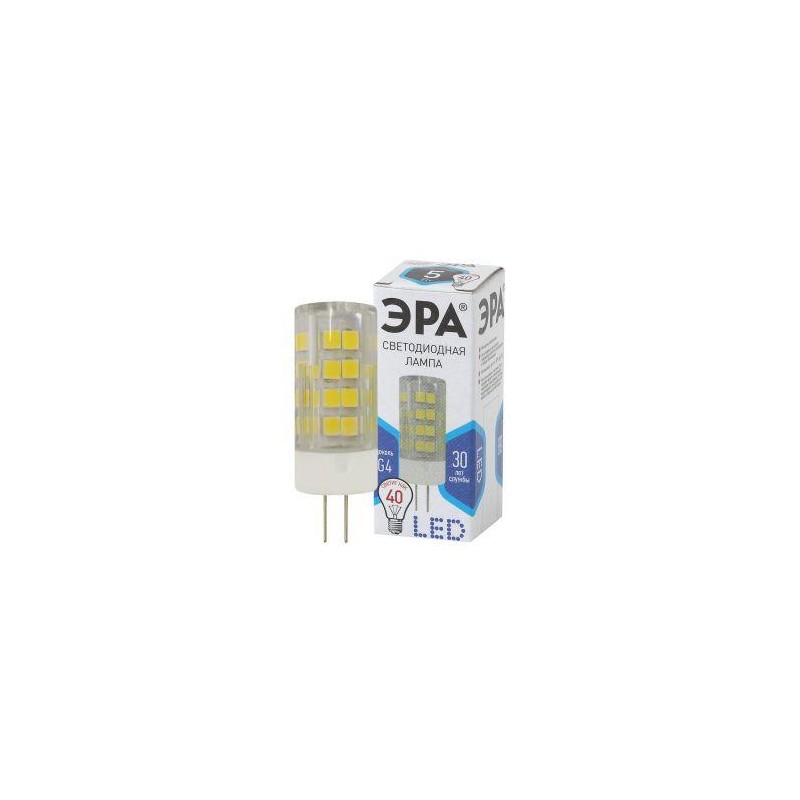 Лампа светодиодная JC-5w-220V-corn ceramics-840-G4 400лм ЭРА Б0027858