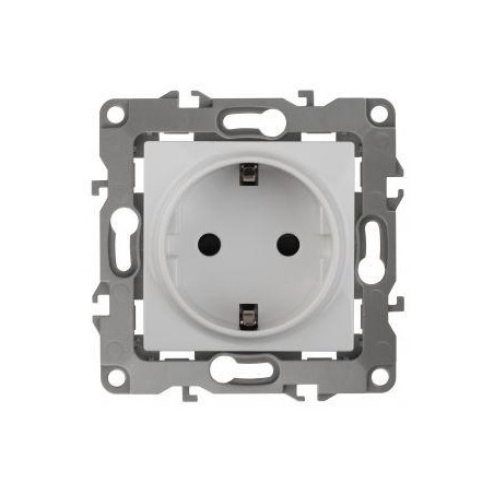 Розетка 1-м СП Эра12 12-2111-01 16А IP20 16AX 250В 2P+E Schuko винт бел. Эра Б0029236