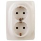 Розетка 2-м СП Эра12 12-2116-02 16А IP20 16AX 250В 2х2P+E Schuko винт сл. кость Эра Б0029239