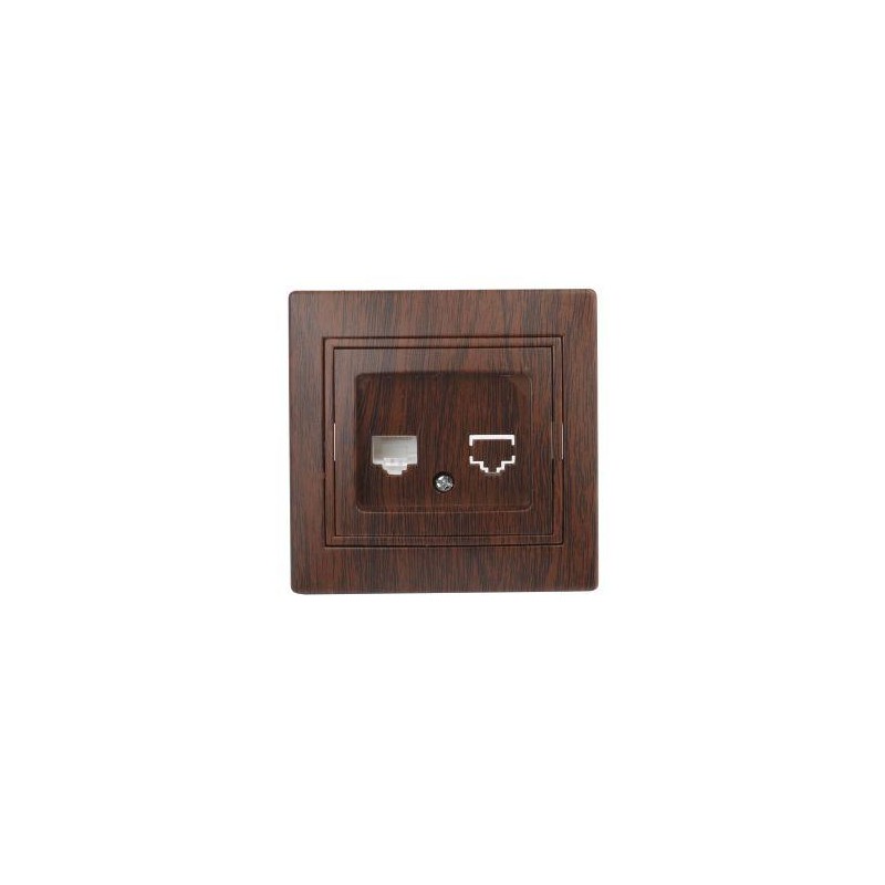 Розетка компьютерная СП Plano 1-303-10 RJ45 IP20 венге Intro Б0030088 Розетка компьютерная СП Plano 1-303-10 RJ45 IP20 венге Intro Б0030088