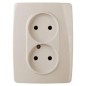 Розетка 2-м СП Эра12 12-2107-02 16А IP20 16AX 250В 2х2P сл. кость Эра Б0031239