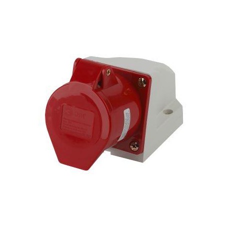 Розетка стационарная наружная 124 3Р+РЕ 32А 380В IP44 R(OUT)-32-3P-PE-IP44 ЭРА Б0032878