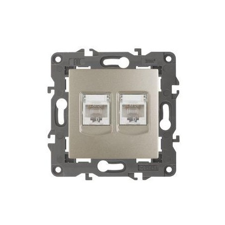 Розетка компьютерная 2-м Elegance 14-3108-04 RJ45 IP20 механизм шампань Эра Б0034311