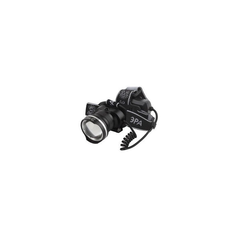 Фонарь аккумуляторный налобный GA-806 CREE 5Вт регулир. фокус литиевый аккум. 2.5А.ч алюм. USB пластик. (кор.) Эра Б0039626