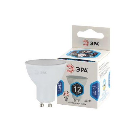 Лампа светодиодная LED MR16-12W-840-GU10 12Вт MR16 софит 4000К нейтр. бел. GU10 Эра Б0040890