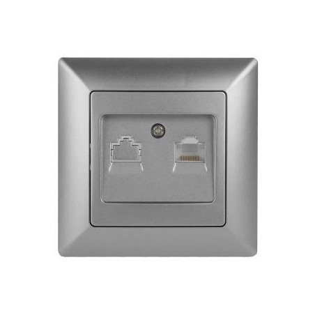 Розетка компьютерная СП Solo 4-303-03 RJ45 алюм. Intro Б0043384