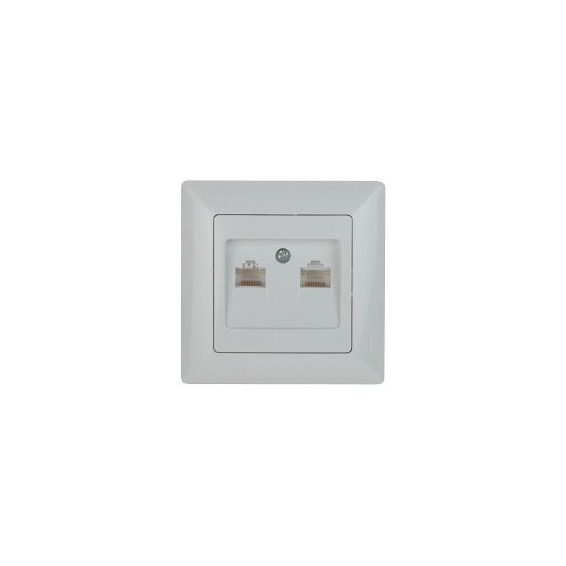 Розетка компьютерная 2-м СП Solo 4-304-01 RJ45 бел. Intro Б0043389 Розетка компьютерная 2-м СП Solo 4-304-01 RJ45 бел. Intro Б0043389