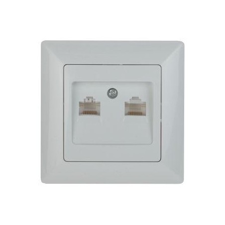 Розетка компьютерная 2-м СП Solo 4-304-01 RJ45 бел. Intro Б0043389