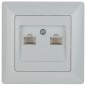 Розетка компьютерная 2-м СП Solo 4-304-01 RJ45 бел. Intro Б0043389 Розетка компьютерная 2-м СП Solo 4-304-01 RJ45 бел. Intro Б0043389