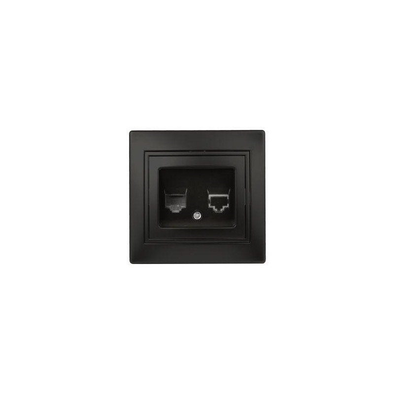 Розетка телефонная СП Plano 1-302-05 RJ11 IP20 антрацит Intro Б0044574