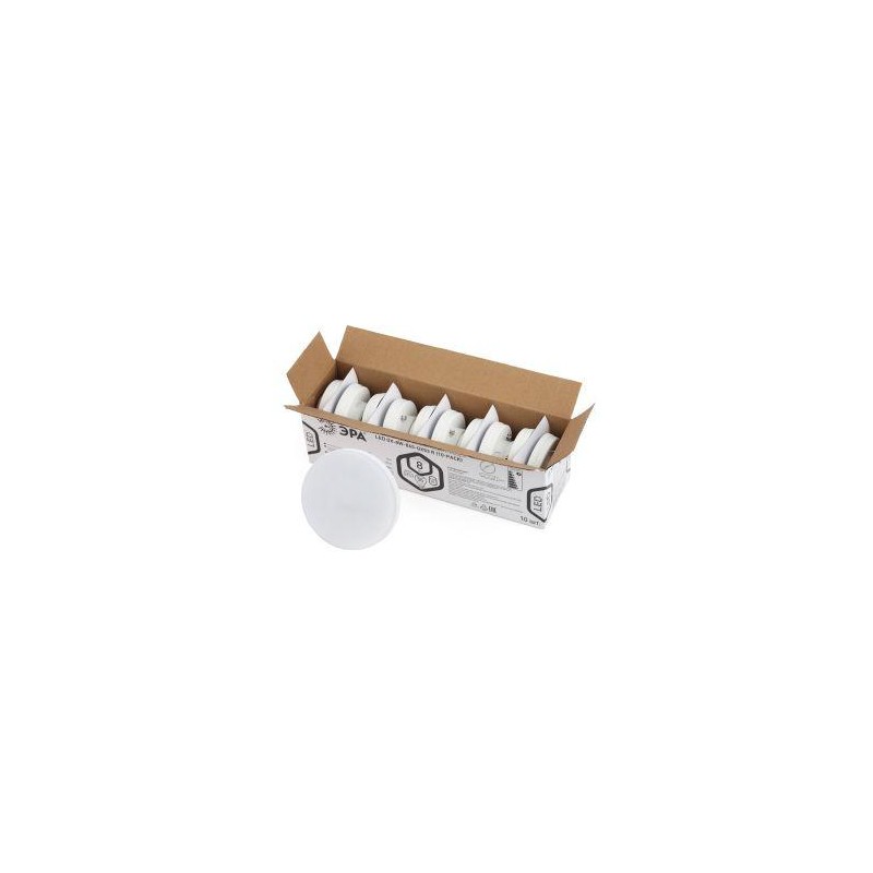 Лампа светодиодная RED LINE LED GX-8W-865-GX53 R (10-PACK) GX53 8Вт таблетка холод. бел. Эра Б0045332