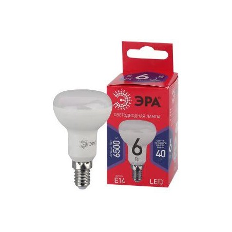 Лампа светодиодная RED LINE LED R50-6W-865-E14 R 6Вт R50 рефлектор 6500К холод.бел. E14 Эра Б0045335