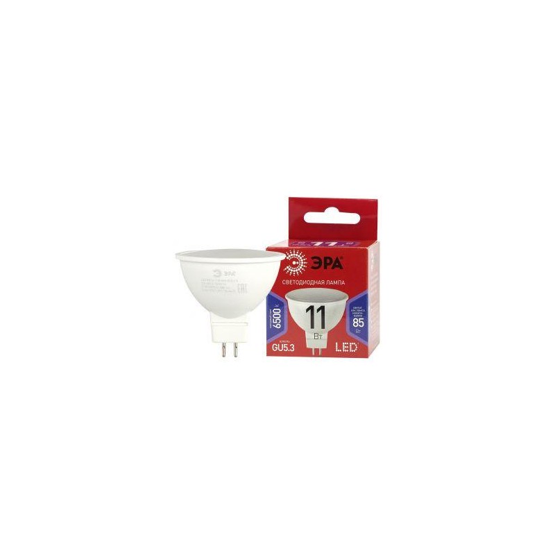 Лампа светодиодная RED LINE LED MR16-11W-865-GU5.3 R 11Вт MR16 софит 6500К холод. бел. GU5.3 Эра Б0045347