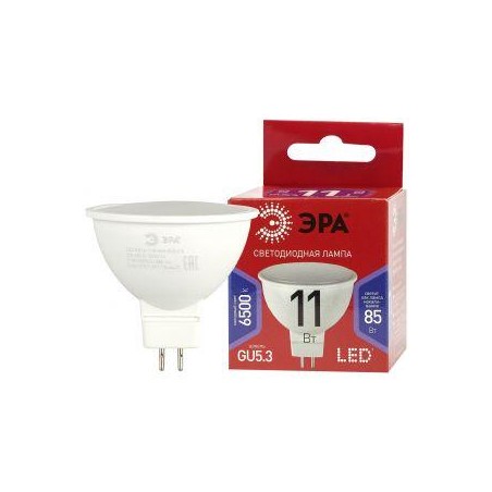Лампа светодиодная RED LINE LED MR16-11W-865-GU5.3 R 11Вт MR16 софит 6500К холод. бел. GU5.3 Эра Б0045347