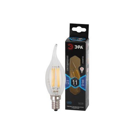 Лампа светодиодная филаментная F-LED BXS-11W-840-E14 BXS 11Вт свеча на ветру 4000К нейтр. бел. E14 Эра Б0047002