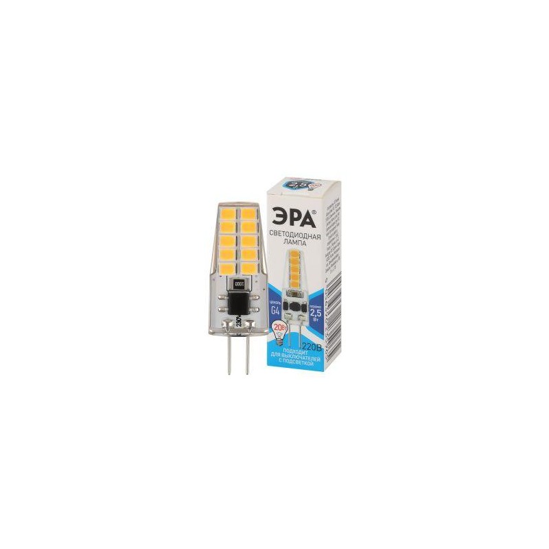 Лампа светодиодная LED-JC-2.5W-220V-SLC-840-G4 JC 2.5Вт капсульная 4000К нейтр. бел. G4 220В Эра Б0049092 Лампа светодиодная LED-JC-2.5W-220V-SLC-840-G4 JC 2.5Вт капсульная 4000К нейтр. бел. G4 220В Эра Б0049092