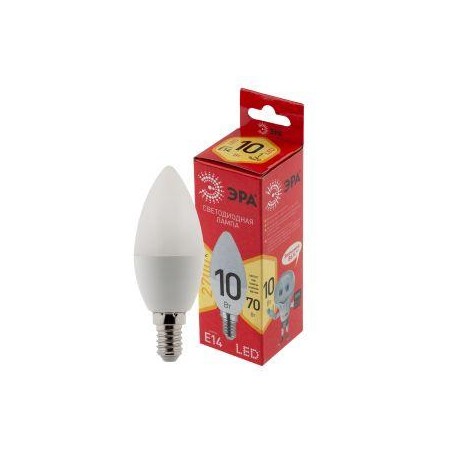 Лампа светодиодная RED LINE LED B35-10W-827-E14 R 10Вт B35 свеча 2700К тепл. бел. E14 Эра Б0049641