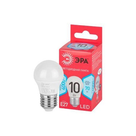 Лампа светодиодная RED LINE LED P45-10W-840-E27 R 10Вт P45 шар 4000К нейтр. бел. E27 Эра Б0050234