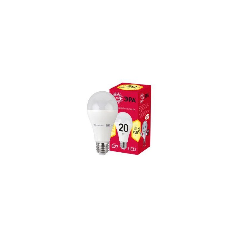 Лампа светодиодная RED LINE LED A65-20W-827-E27 R 20Вт A65 груша 2700К тепл. бел. E27 Эра Б0050687