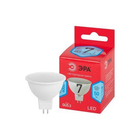 Лампа светодиодная RED LINE LED MR16-7W-840-GU5.3 R 7Вт MR16 софит 4000К нейтр. бел. GU5.3 Эра Б0050690