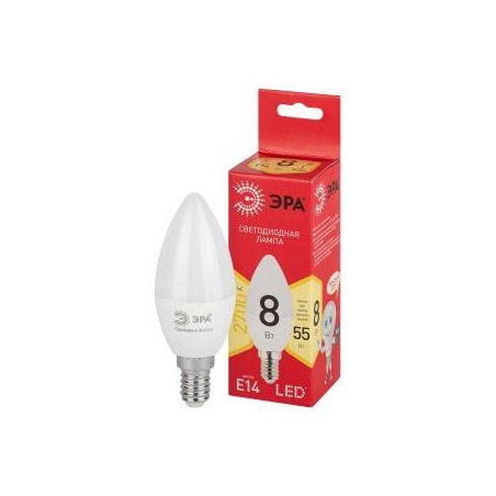 Лампа светодиодная RED LINE LED B35-8W-827-E14 R 8Вт B35 свеча 2700К тепл. бел. E14 Эра Б0050694