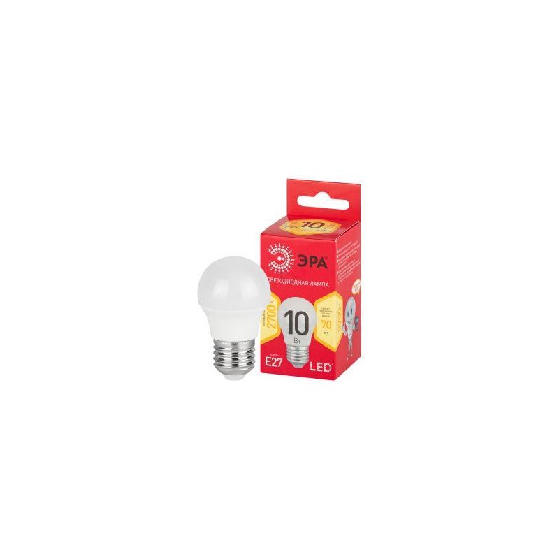 Лампа светодиодная RED LINE LED P45-10W-827-E27 R 10Вт P45 шар 2700К тепл. бел. E27 Эра Б0050698