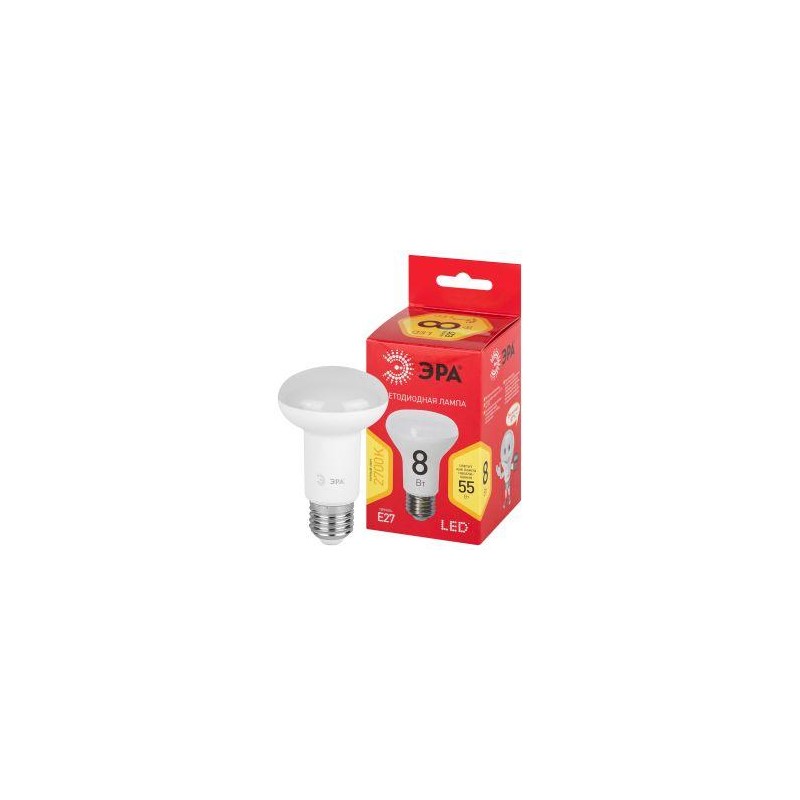 Лампа светодиодная RED LINE LED R63-8W-827-E27 R R63 8Вт рефлектор E27 тепл. бел. ЭРА Б0050701 Лампа светодиодная RED LINE LED R63-8W-827-E27 R R63 8Вт рефлектор E27 тепл. бел. ЭРА Б0050701