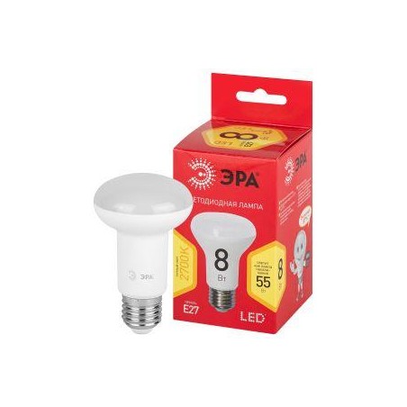 Лампа светодиодная RED LINE LED R63-8W-827-E27 R R63 8Вт рефлектор E27 тепл. бел. ЭРА Б0050701