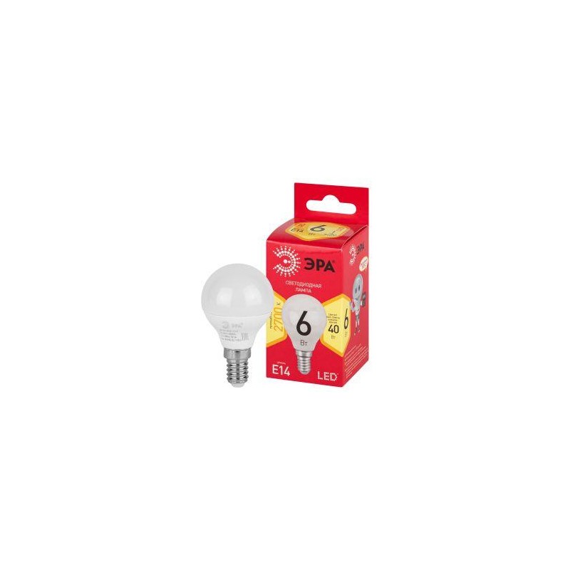 Лампа светодиодная RED LINE LED P45-6W-827-E14 R P45 6Вт E14 тепл. бел. ЭРА Б0051058