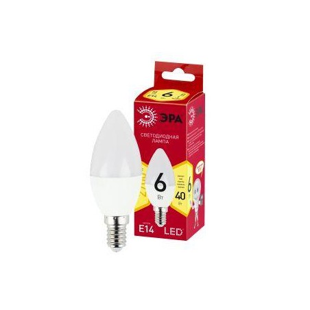 Лампа светодиодная LINE LED B35-6W-827-E14 R B35 6Вт свеча E14 тепл. бел. ЭРА Б0052383