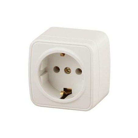 Розетка 1-м ОП Polo 3-202-02 16А 250В IP20 2P+E Schuko с заземл. слон. кость Intro Б0053560