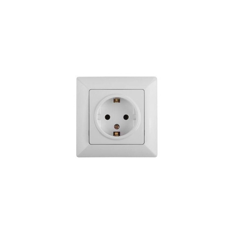 Розетка 1-м СП Solo 4-202-01 16А 250В IP20 2P+E Schuko с заземл. бел. Intro Б0053649