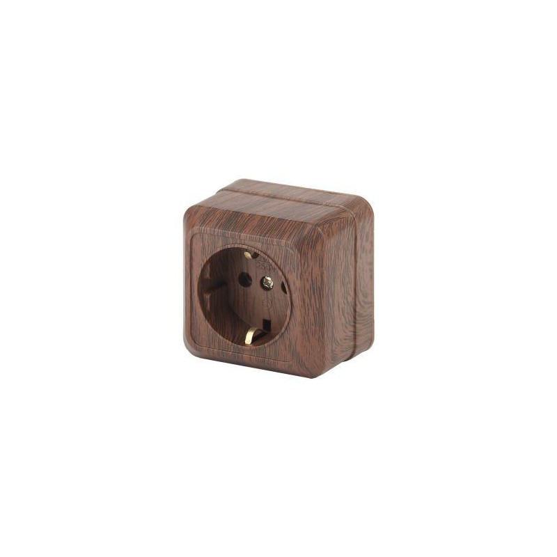 Розетка 1-м ОП Quadro 2-202-10 16А IP20 250В 2P+E Schuko венге Intro Б0053787