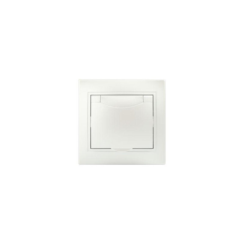 Розетка 1-м СП Plano 1-203-06 16А IP20 250В 2P+E Schuko защ. крышка перламутр Intro Б0053898