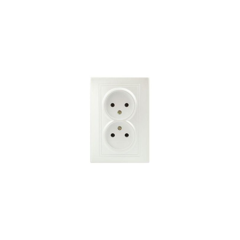 Розетка 2-м СП Plano 1-204-06 16А IP20 250В 2х2P перламутр Intro Б0053912