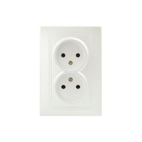 Розетка 2-м СП Plano 1-204-06 16А IP20 250В 2х2P перламутр Intro Б0053912