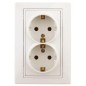 Розетка 2-м СП Plano 1-205-02 16А IP20 250В 2х2P+E Schuko сл. кость Intro Б0053916