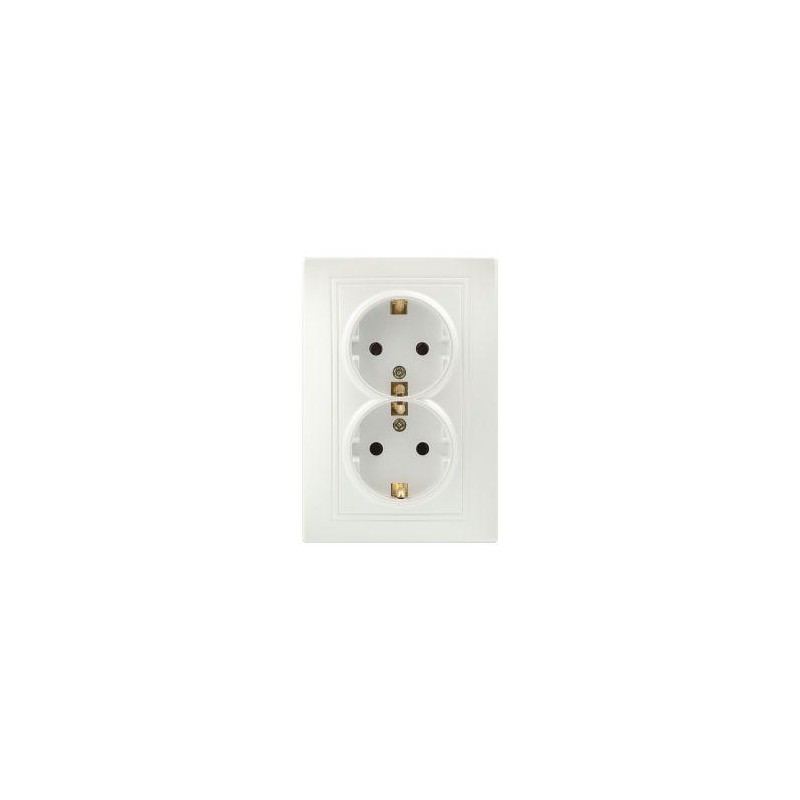 Розетка 2-м СП Plano 1-205-06 16А IP20 250В 2х2P+E Schuko перламутр Intro Б0053920