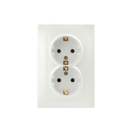 Розетка 2-м СП Plano 1-205-06 16А IP20 250В 2х2P+E Schuko перламутр Intro Б0053920