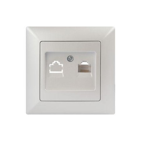 Розетка RJ45 СП Solo 4-303-06 IP20 перламутр Intro Б0053993