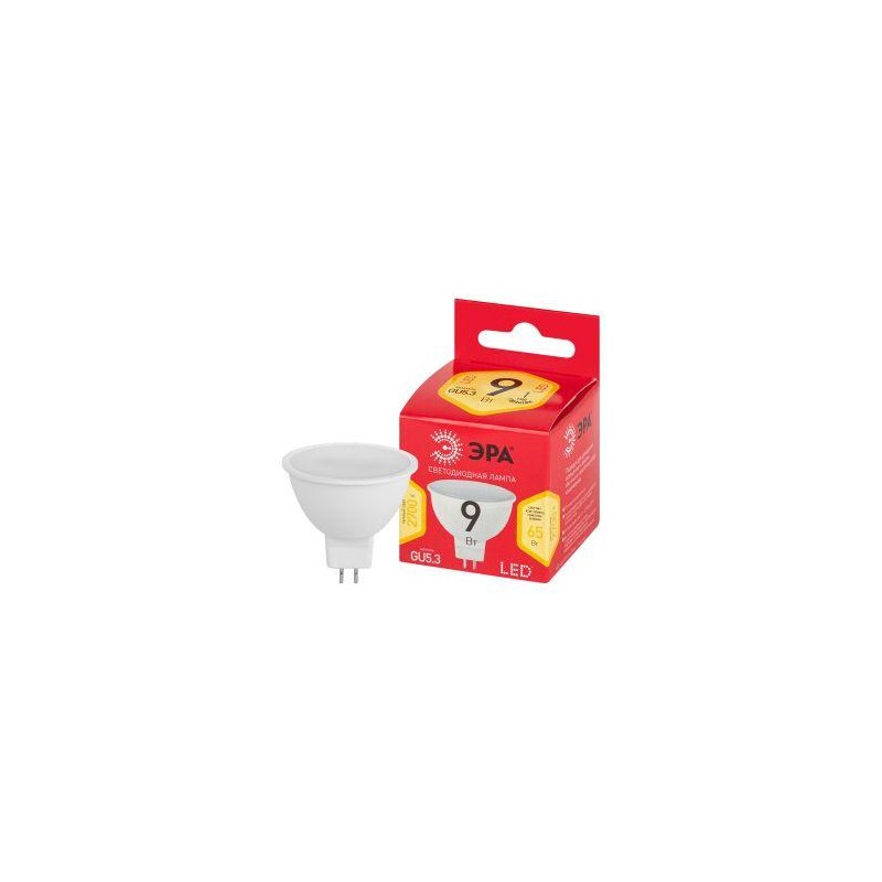 Лампа светодиодная RED LINE LED MR16-9W-827-GU5.3 R 9Вт софит тепл. бел. свет Эра Б0054239