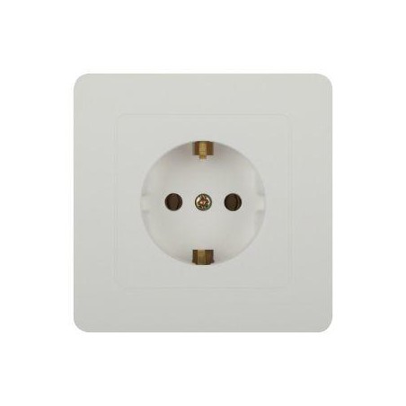 Розетка 1-м СП Style 7-202-01 16А 250В IP20 2P+E Schuko с заземл. бел. Intro Б0060619