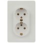 Розетка 2-м СП Style 7-205-01 16А 250В IP20 2х2P+E Schuko с заземл. бел. Intro Б0060621