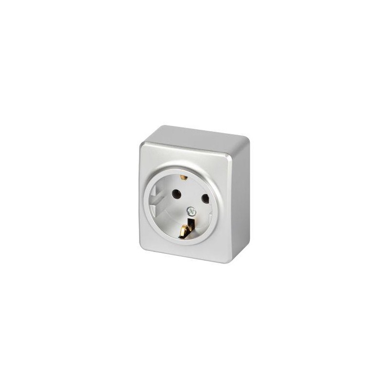 Розетка Эксперт 11-2203-03 2P+E Schuko IP20 16А-250В ОУ алюм. Эра Б0063020