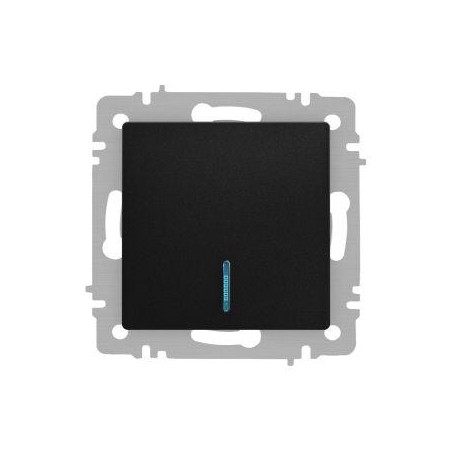 Выключатель Accent 6-102-05 с подсветкой 10А-250В IP20 СУ AL/CU антрацит Intro Б0063475