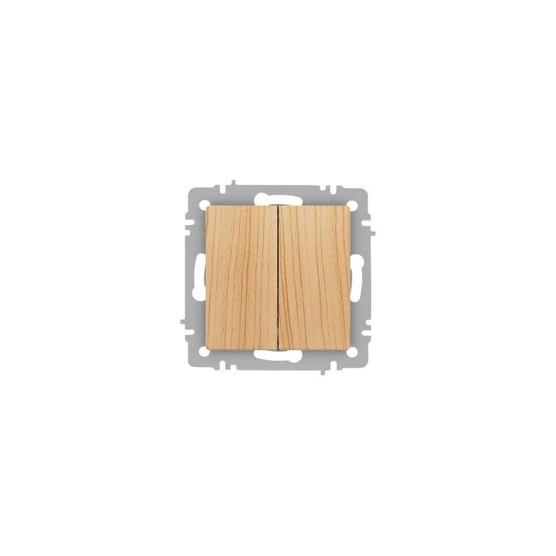 Выключатель Accent 6-104-11 двойной 10А-250В IP20 СУ AL/CU сосна Intro Б0063503 Выключатель Accent 6-104-11 двойной 10А-250В IP20 СУ AL/CU сосна Intro Б0063503