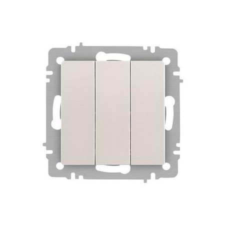 Выключатель Accent 6-106-06 тройной 10А-250В IP20 СУ AL/CU перламутр. Intro Б0063542