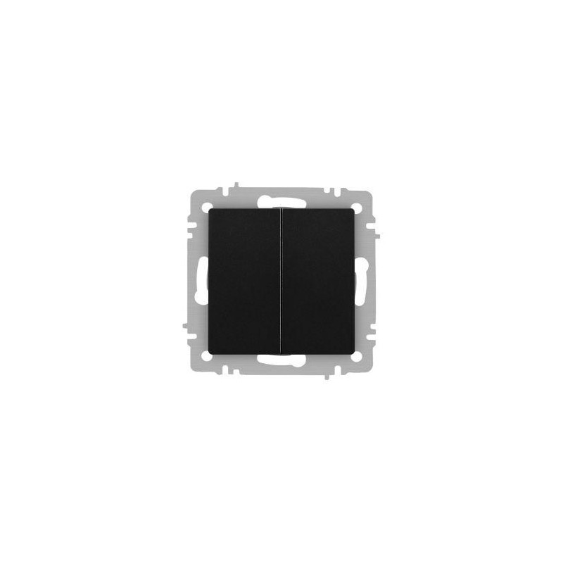 Переключатель Accent 6-107-05 двойной 10А-250В IP20 СУ AL/CU антрацит Intro Б0063564