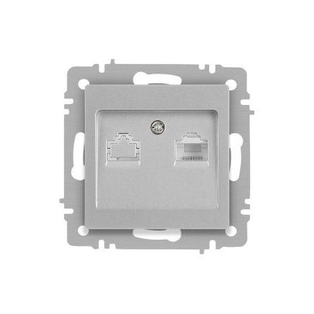 Розетка Accent 6-303-03 информационная RJ45 IP20 СУ алюм. Intro Б0063630