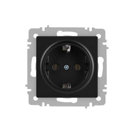 Розетка Accent 6-202-05 2P+E Schuko 16А-250В IP20 СУ антрацит Intro Б0063693